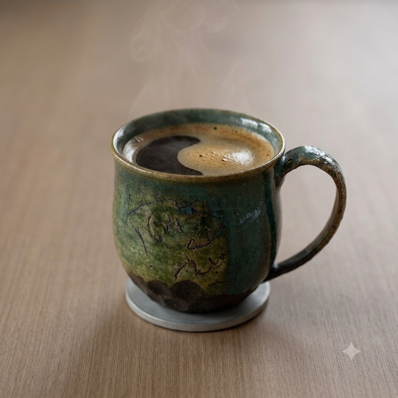 Green Landscape Mug, shipped worldwide from Kyoto