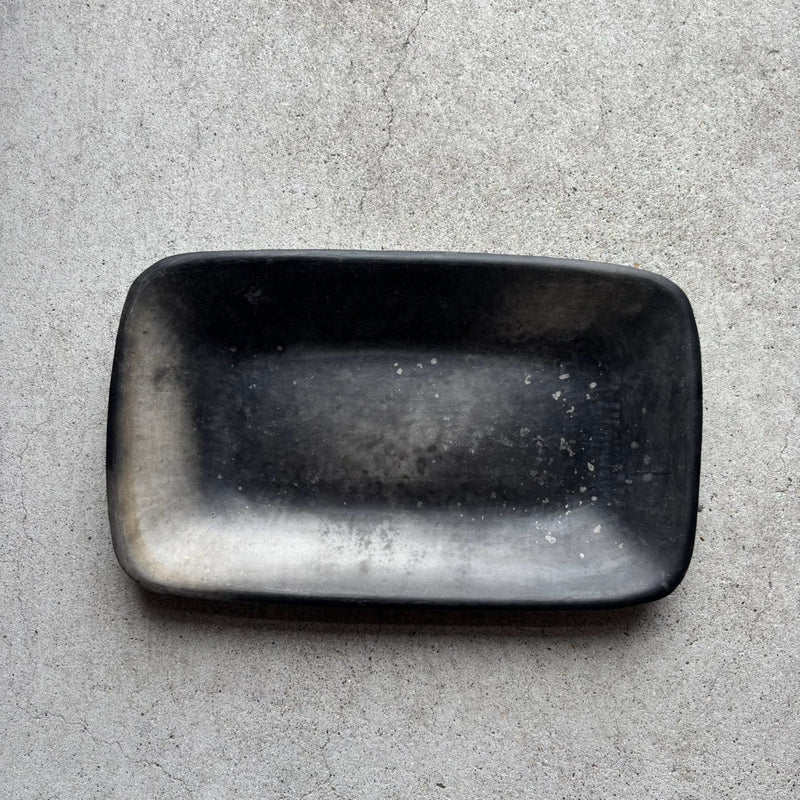 Carbonized Yakishime Square Bowl