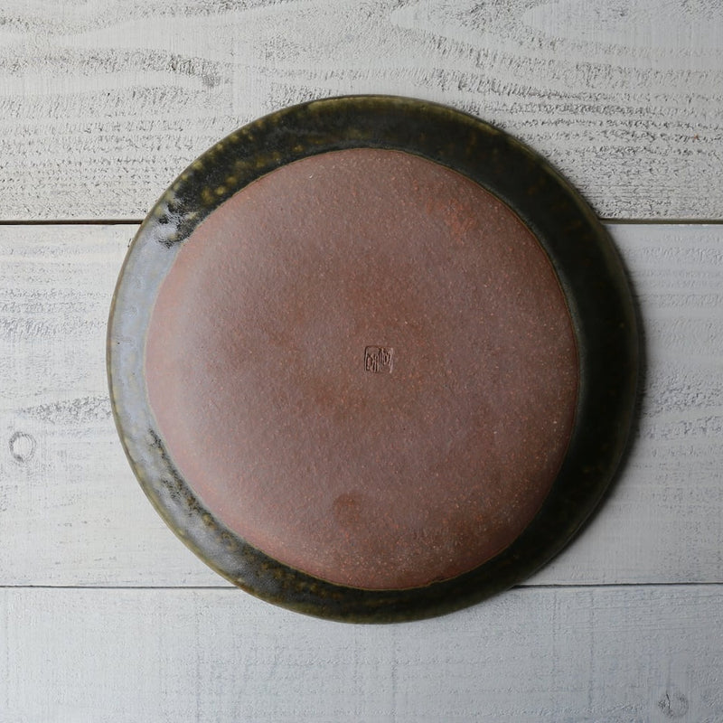 Rust Glaze Ruffle Plate L