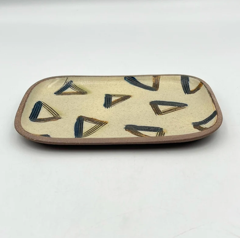 Brown plate from Okinawa, handmade in Japan