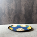 Handmade Okinawa ware plate, one of a kind