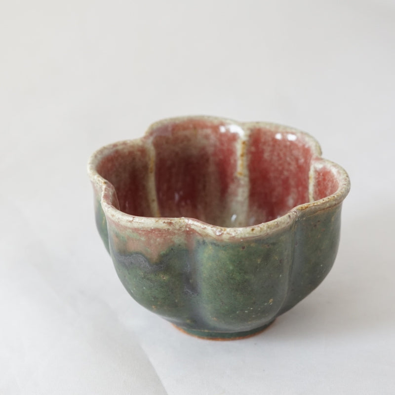 Red Enamel Flower Small Bowl