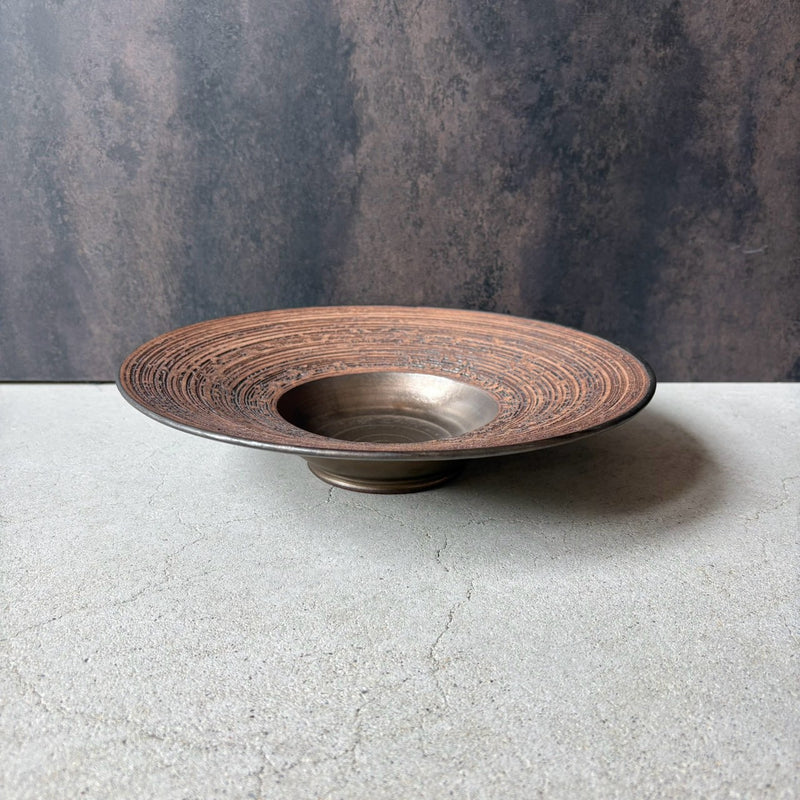 Handmade Kasama ware plate, one of a kind
