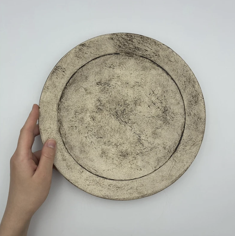 Okinawa ware plate made by hand in Okinawa, Japan