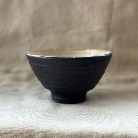 Black & White Rice Bowl No.1. Handmade Miyazaki ware from Japan.