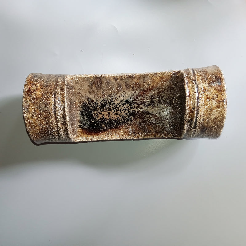 Handmade Bizen ware plate, one of a kind