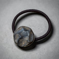 Ceramic Hair Tie, Black. Handmade Seto ware from Japan.