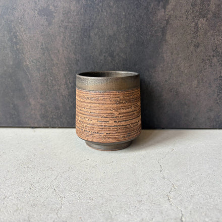 Woodgrain Yunomi Teacup — Kasama. Handmade Kasama ware from Japan.