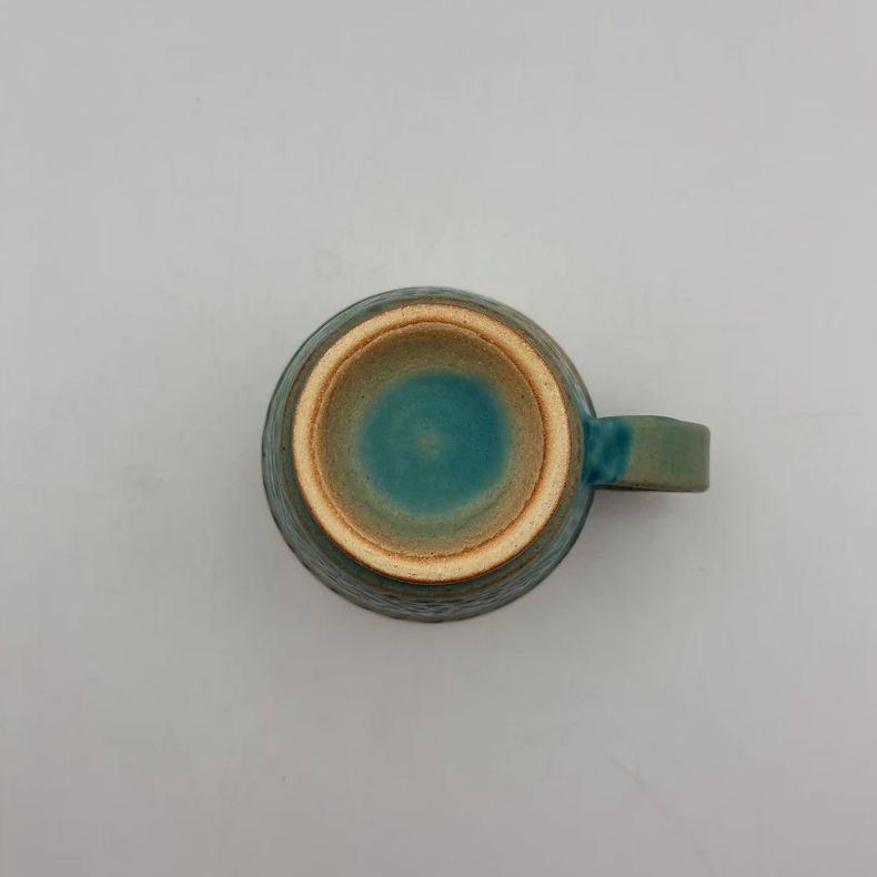 Line-Carved Ao Mug, Blue — Okinawa, shipped worldwide from Kyoto