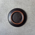 Black Matte Rim Shinogi Round Flat Plate, Large