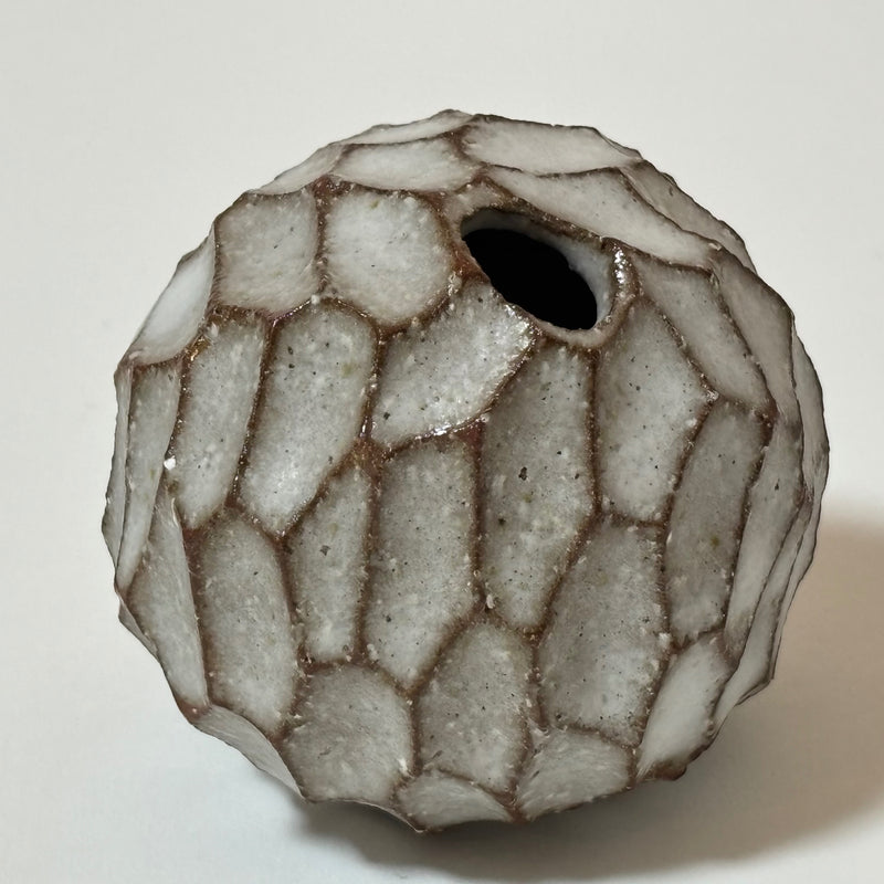 Brown flower vase from Seto, handmade in Japan