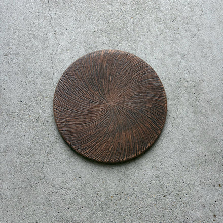 Reversible Woodgrain Plate No.4 — Kasama. Handmade Kasama ware from Japan.