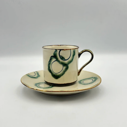 Cup & Saucer, Goya No.1 — Okinawa. Handmade Okinawa ware from Japan.