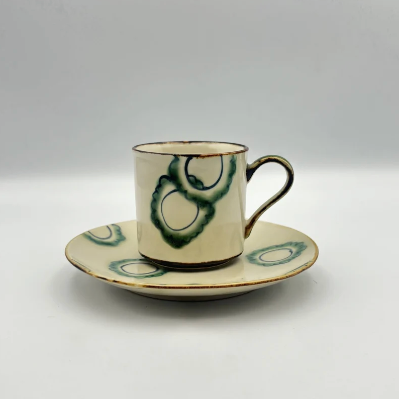 Cup & Saucer, Goya No.1 — Okinawa. Handmade Okinawa ware from Japan.