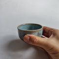 Pinched Ash Glaze Guinomi Sake Cup
