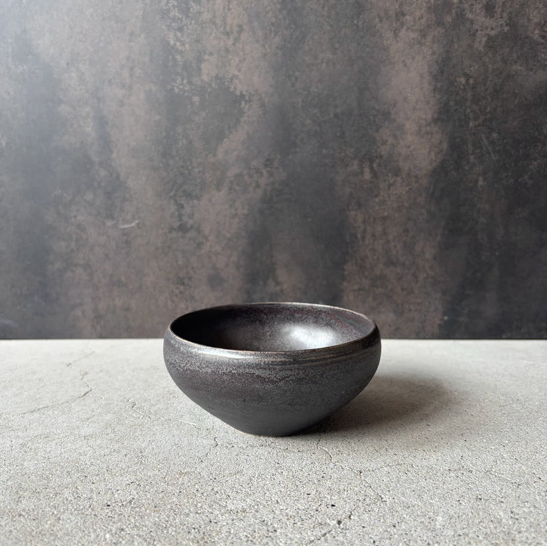 Soup Bowl SS, Manganese No.2 — Okinawa. Handmade Okinawa ware from Japan.