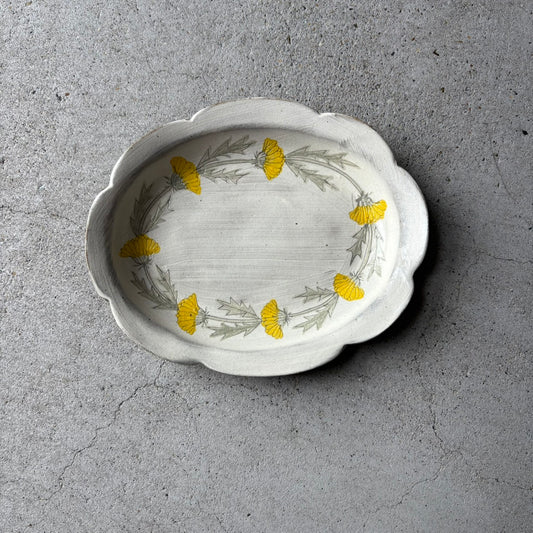 Large Painted Oval Bowl