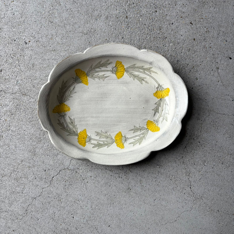 Large Painted Oval Bowl