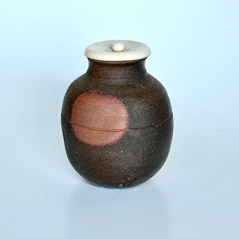 藤原雄　作　備前茶入