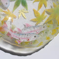 岩魚青紅葉硝子大皿　Iwana Among Green Maples