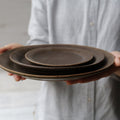 Rust Glaze Ruffle Plate L