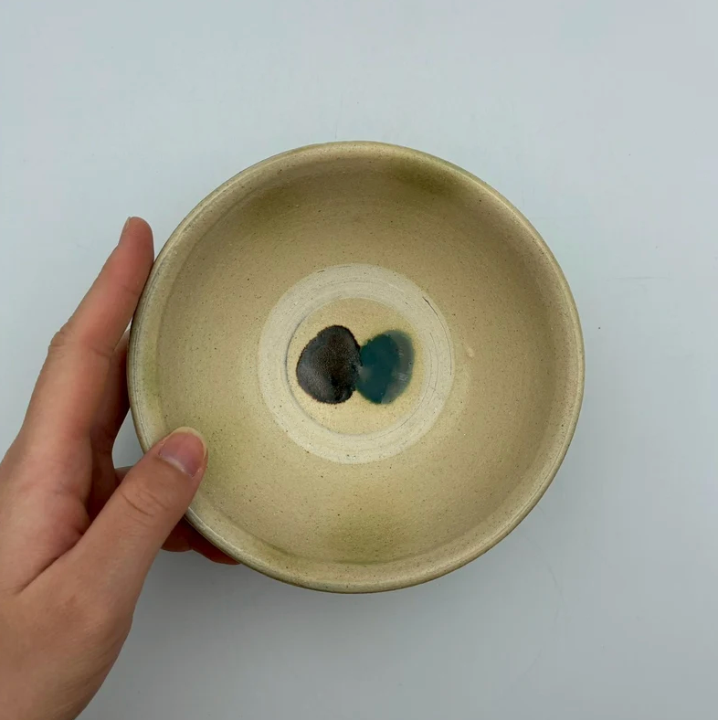 Okinawa ware bowl made by hand in Okinawa, Japan