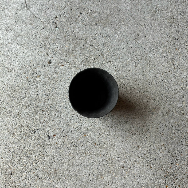 Hiromu Tobimatsu shave cup SS guinomi charcoal black