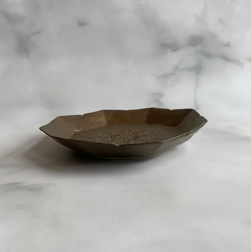 Bronze glaze, Hana Shippo 7-inch plate