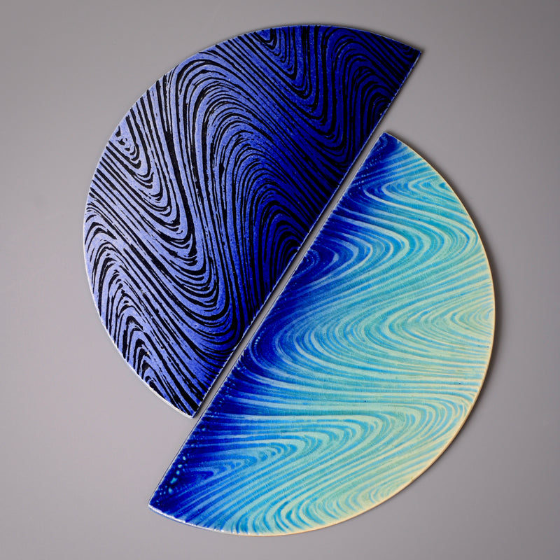 Japanese blue plate from Seto — Seto ware