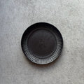 Black Matte Rim Shinogi Round Flat Plate, Large