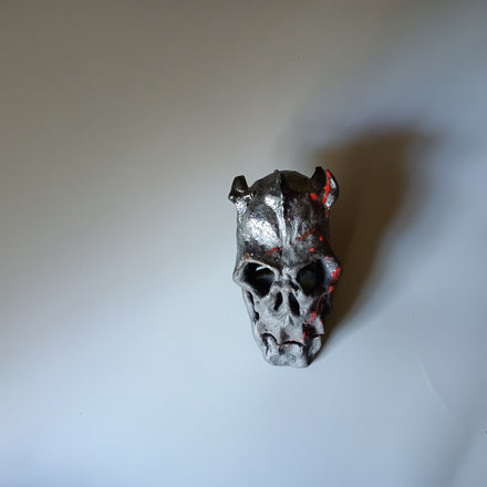 Hikidashi-guro Skull Sake Cup — Bizen Ware. Handmade Bizen ware from Japan.