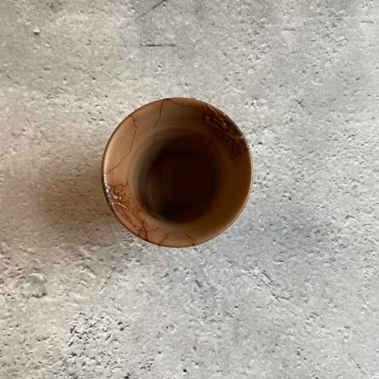 Seaweed pattern teacup - vermilion