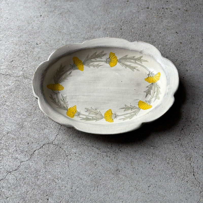 Large Painted Oval Bowl