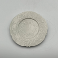 Celadon (pale blue-white porcelain) Small Plate with Karakusa (Arabesque) and Lobed Petal Design