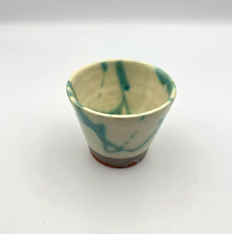 Blue sake cup from Okinawa, handmade in Japan