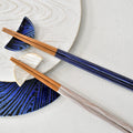 Blue chopstick rest from Seto, handmade in Japan