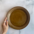 8寸 rimmed plate, brown lacquer