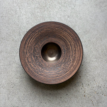 Woodgrain Scoop Plate, Small — Kasama. Handmade Kasama ware from Japan.