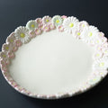 Flower Crown Plate, Medium, Pink Mix. Handmade Japanese pottery from Chiba, Japan.