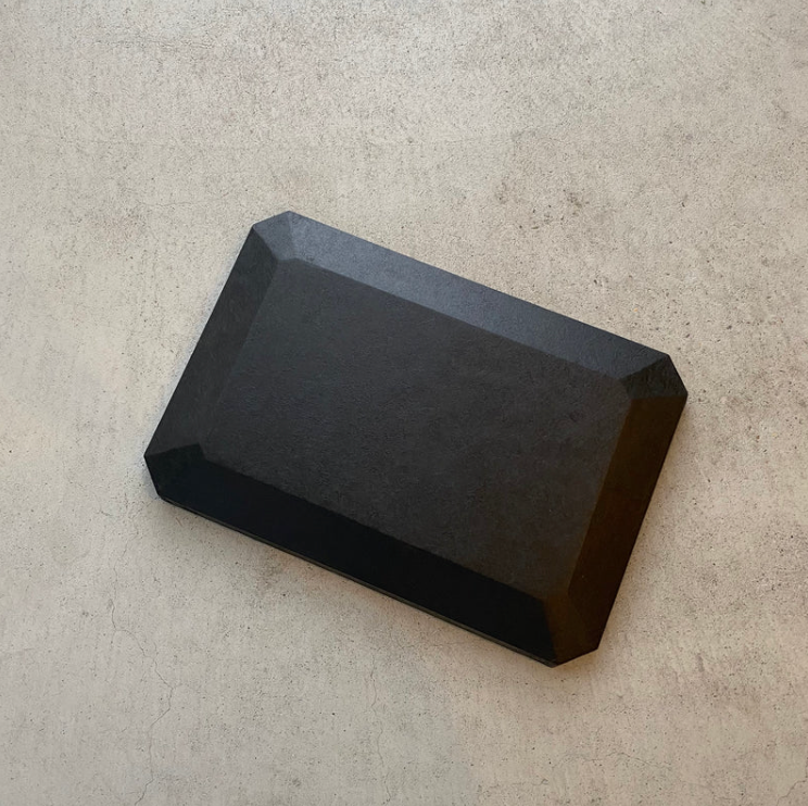 Washi-Papered Square Corner Tea Tray L, Black