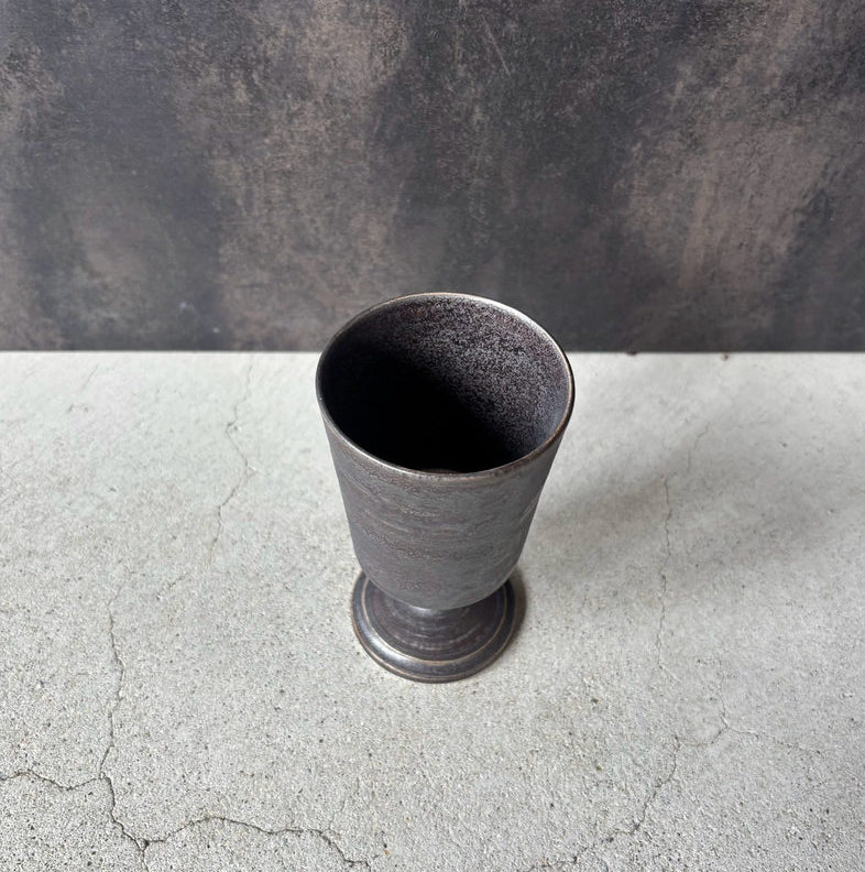 Black mug from Okinawa, handmade in Japan