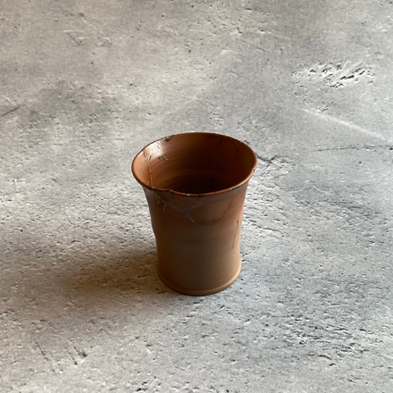 Seagrass-patterned Yunomi Teacup, Vermilion
