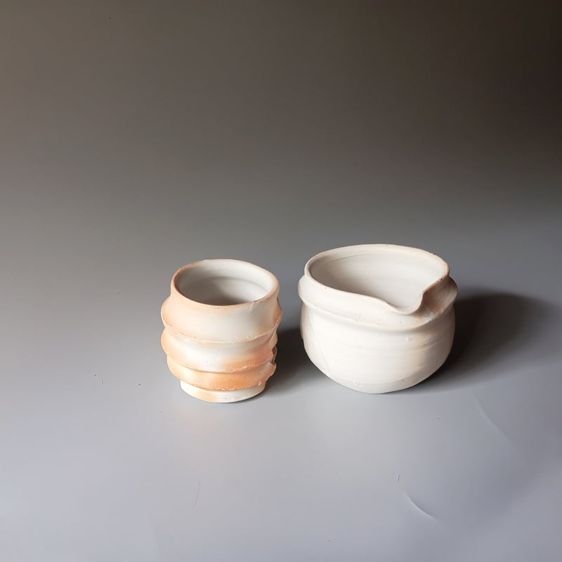 Handmade Bizen ware set, one of a kind