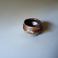 Hikidashi-guro Guinomi Sake Cup No.2 — Bizen, shipped worldwide from Kyoto