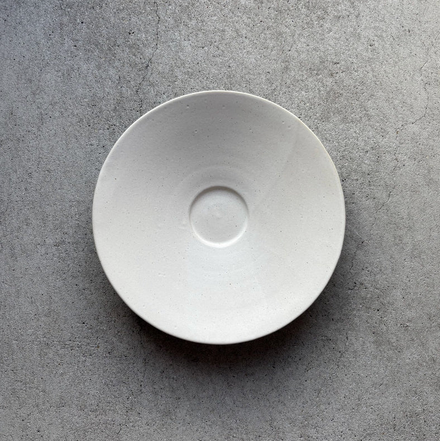 Shallow Rim Bowl, White — Okinawa. Handmade Okinawa ware from Japan.