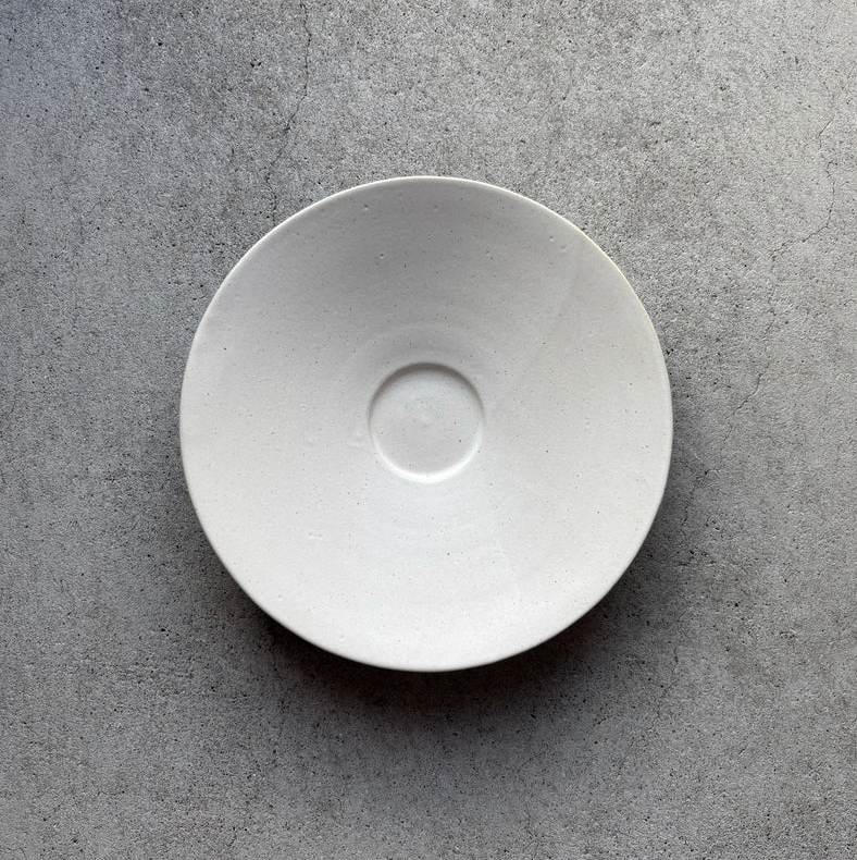 Shallow Rim Bowl, White — Okinawa. Handmade Okinawa ware from Japan.