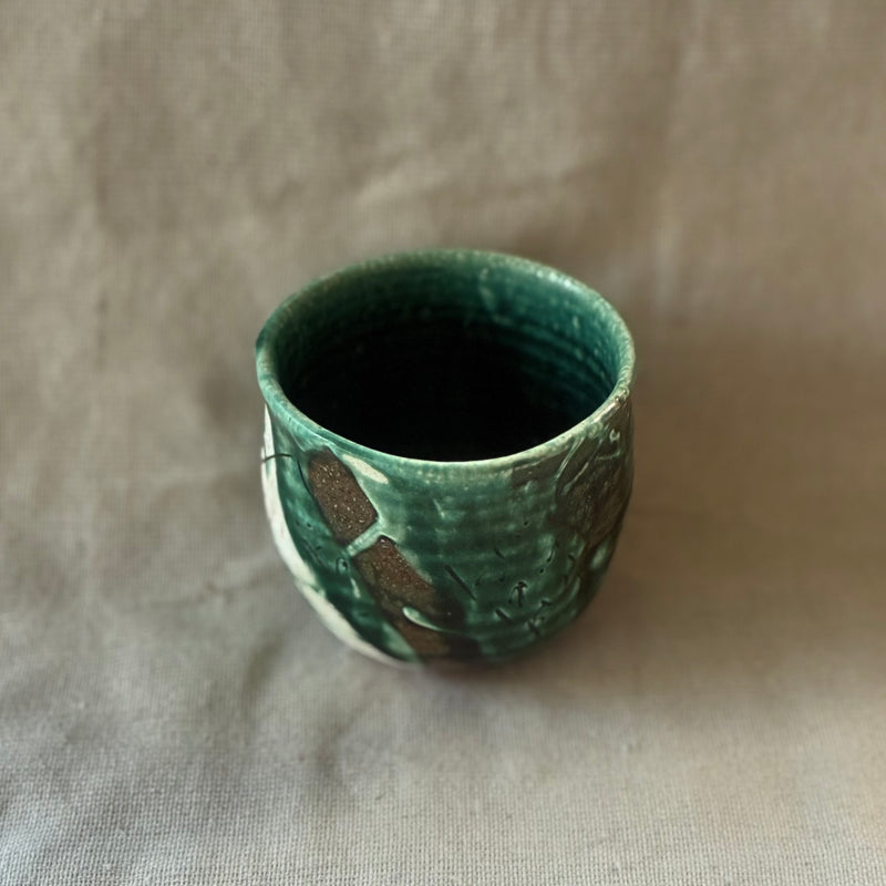 Green teacup from Miyazaki, handmade in Japan