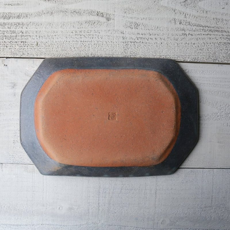 Gray Glaze Octagonal Plate - Large