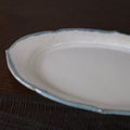 Foliate Oval Plate, Blue No.2, shipped worldwide from Kyoto