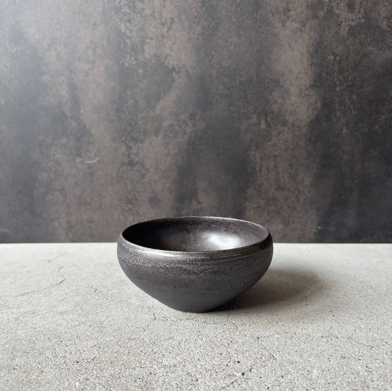 Soup Bowl SS, Manganese No.1 — Okinawa. Handmade Okinawa ware from Japan.